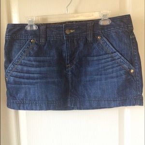 Express Denim Skirt with Leopard Print Lining