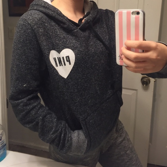 Victoria's Secret PINK Heart Hoodie With Pocket