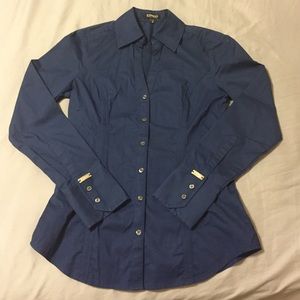 Express blue long sleeve button down