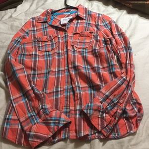Plaid long sleeve button up