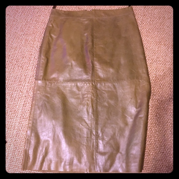 Vintage Gap Olive Leather Skirt