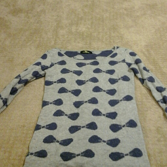 Bow sweater tunic 3/4 sleeve