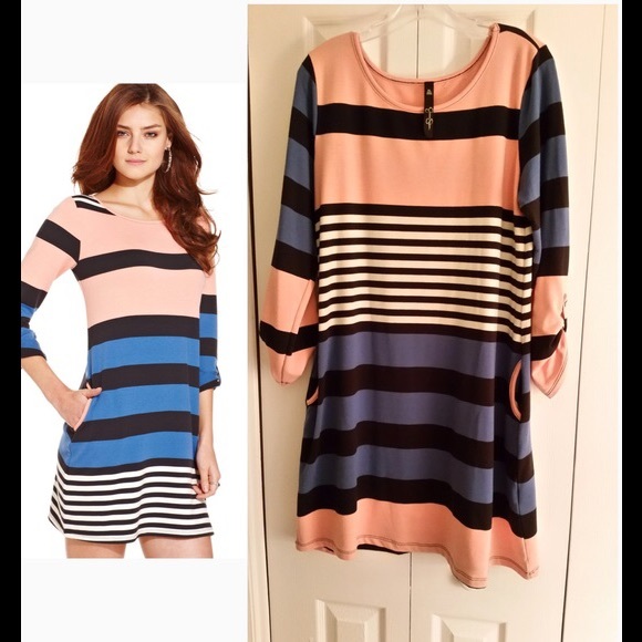 Multicolor Mallory Striped Dress W/ Pockets - Picture 4 of 4