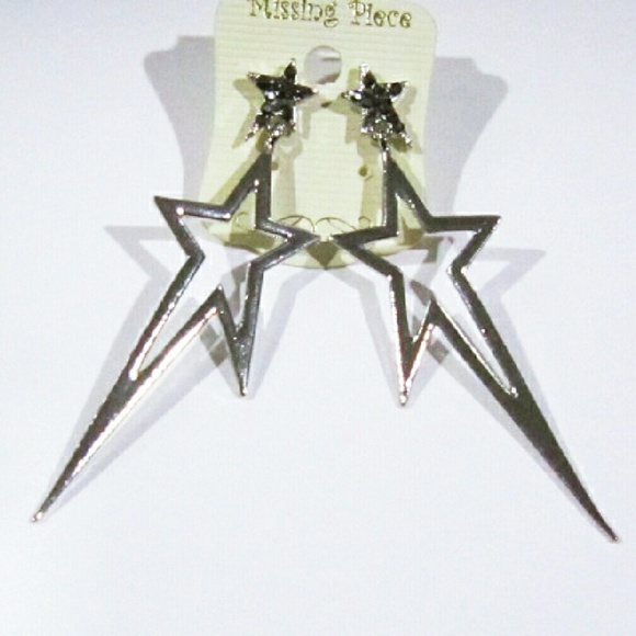 10 / $10 -  Silver stars rock earrings