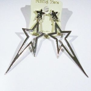 10 / $10 -  Silver stars rock earrings