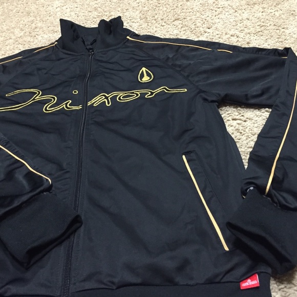 Nixon black & gold zipper light jacket. Small