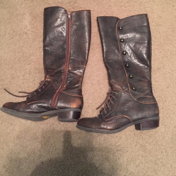 Brown rustic riding boots