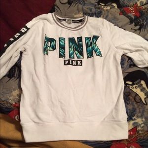 White pink Victoria secret sweat shirt