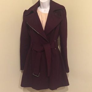 Burgundy Kenneth Coal Peacoat