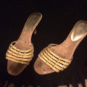 Yellow kitten heels