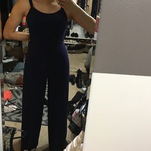 Dark Blue Long Romper. Fit to Body