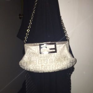 Authentic FENDI white evening bag