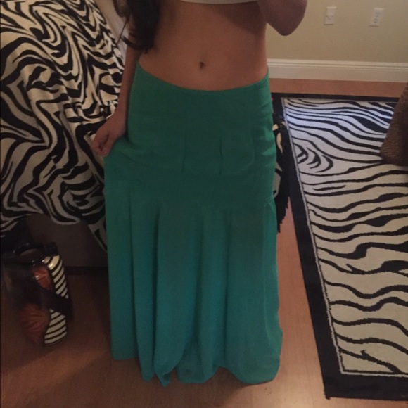 Sparkle & Fade Green Chiffon Skirt, size 2 - Picture 3 of 5