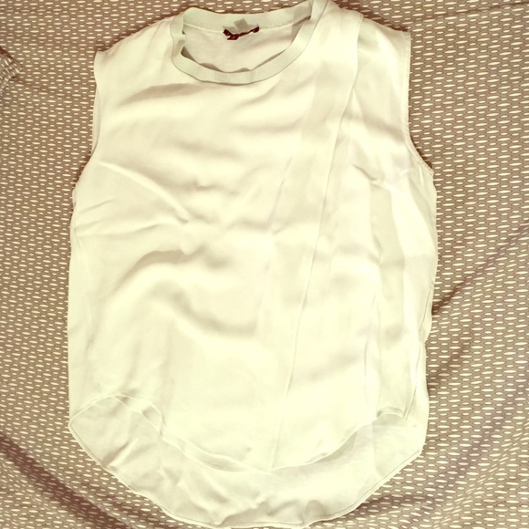 Theory silk blouse, pale green