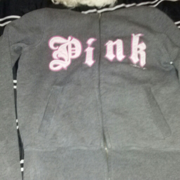 Vs pink zip up sweat shirt