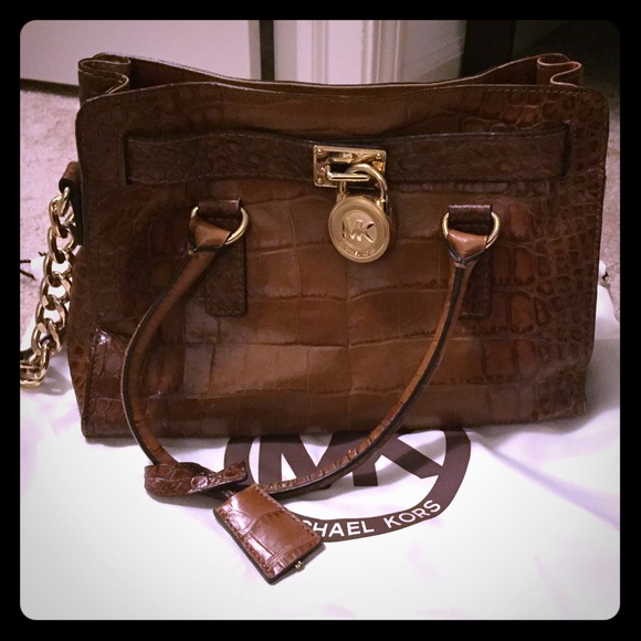 Michael Kors Hamilton bag- croc embossed