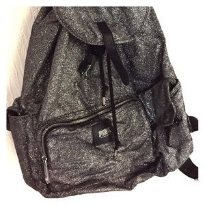 PINK gray bling backpack