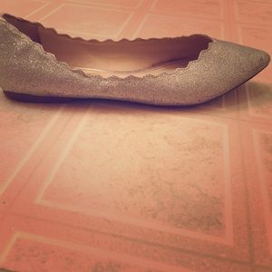 Silver sparkle flats