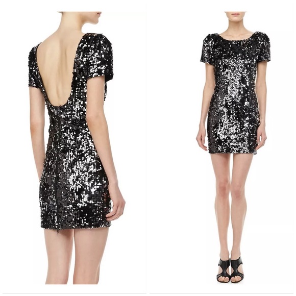 Milly Black Sequin Dress NWT! Deep Scoop Back