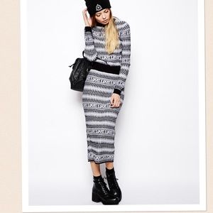 ASOS sweater skirt matching set