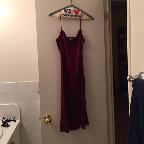 😍Last day on here!!!  Dark red wine satin dress