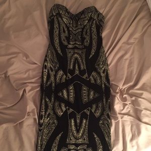 Black and gold glitter prom dress