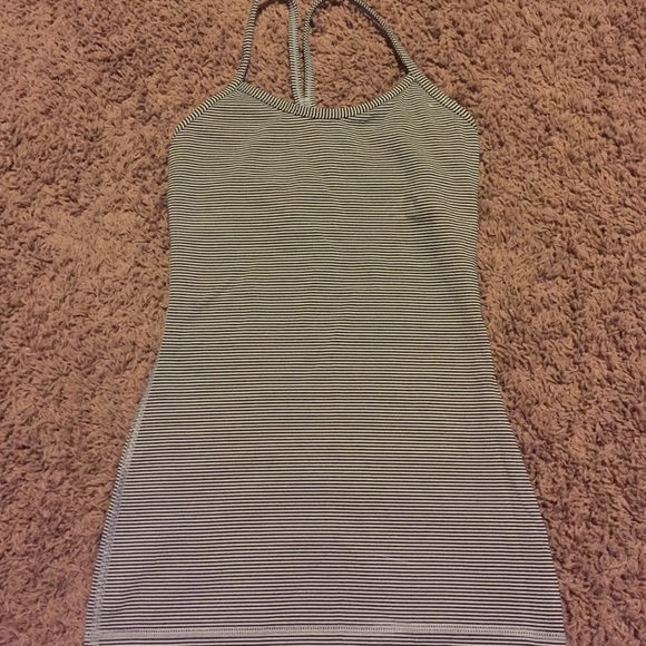 lululemon grey and black stripped tank
