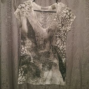 East way multi print shirt