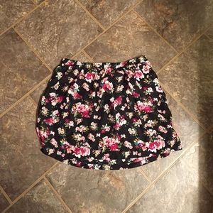Black and pink floral skirt