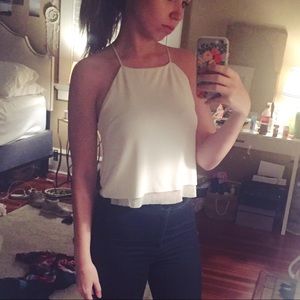Zara Layered White Crop Top