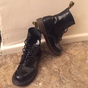 Patent leather black Dr. Martens boots