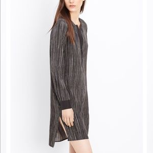 Vince Silk Wavy Stripe Printed Dress.