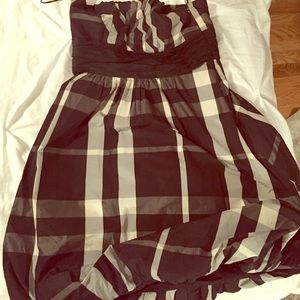 Strapless plaid dress!