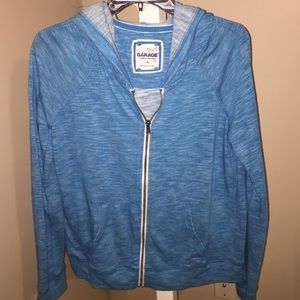 Light blue zip up hoodie