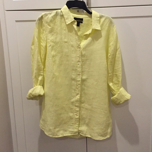 J. Crew Tops - J. Crew Perfect Shirt, button-up bright yellow