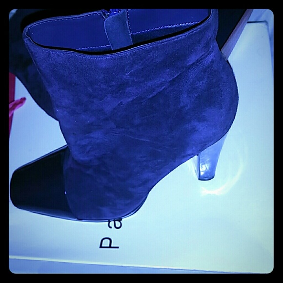 Deep purple suede ankle boot
