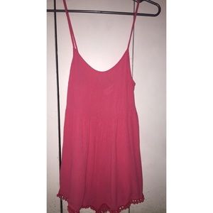 Pink spaghetti strap romper