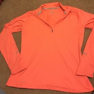 Peach Nike Dri-fit half-zip running shirt