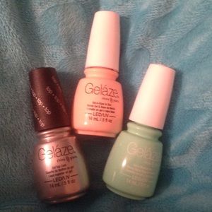 Gelaze gel polish 2 colors and topcoat