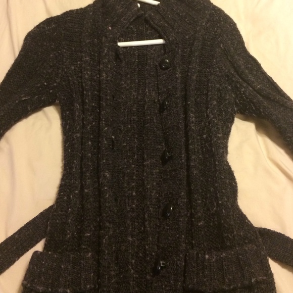 Long black sweater cardigan