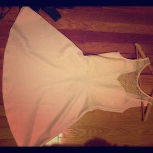 Open back lace skater dress