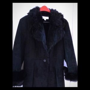 Beautiful black faux suede/fur coat
