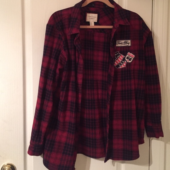Thick Forever 21 patched flannel