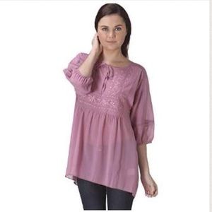 Embroidered Peasant Top