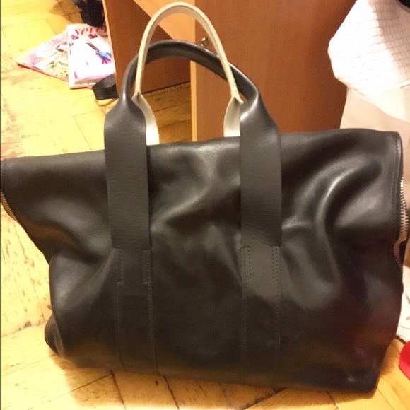 3.1 Phillip Lim Soft Leather 31 Hour Black & White X-Large  3.1 Phillip Lim 31 Hour Leather Tote