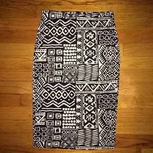 Forever 21 tribal print pencil skirt