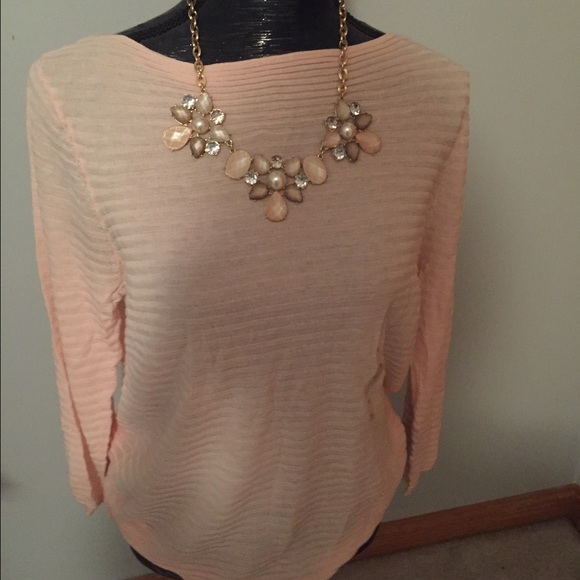 THE LOFT SOFT PINK/CHAMPAGNE SWEATER