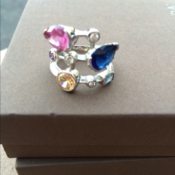 Cartier vintage sterling silver/multi stone ring