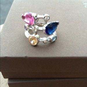 Cartier vintage sterling silver/multi stone ring