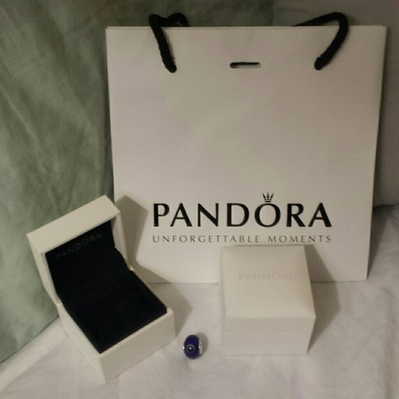 1 Pandora gift bag, empty charm boxes, 1 charm